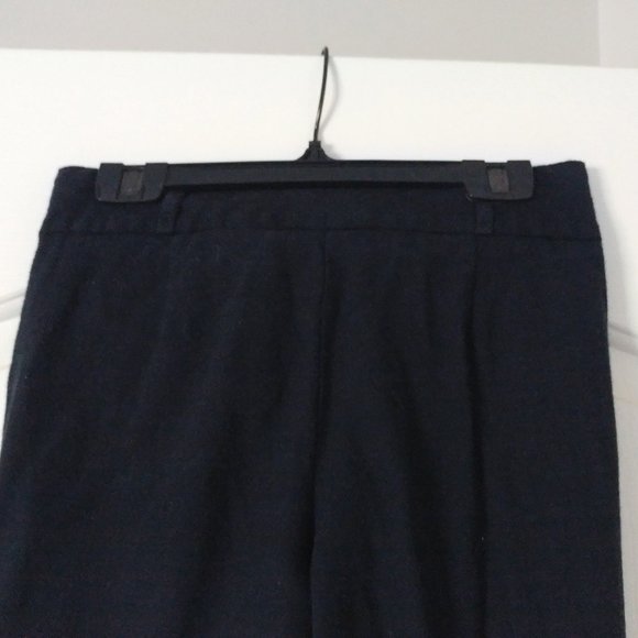 Navy Straight Leg Wool Trousers Dress Pants - Picture 3 of 5